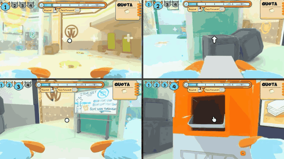 Time-travel system records and layers player actions