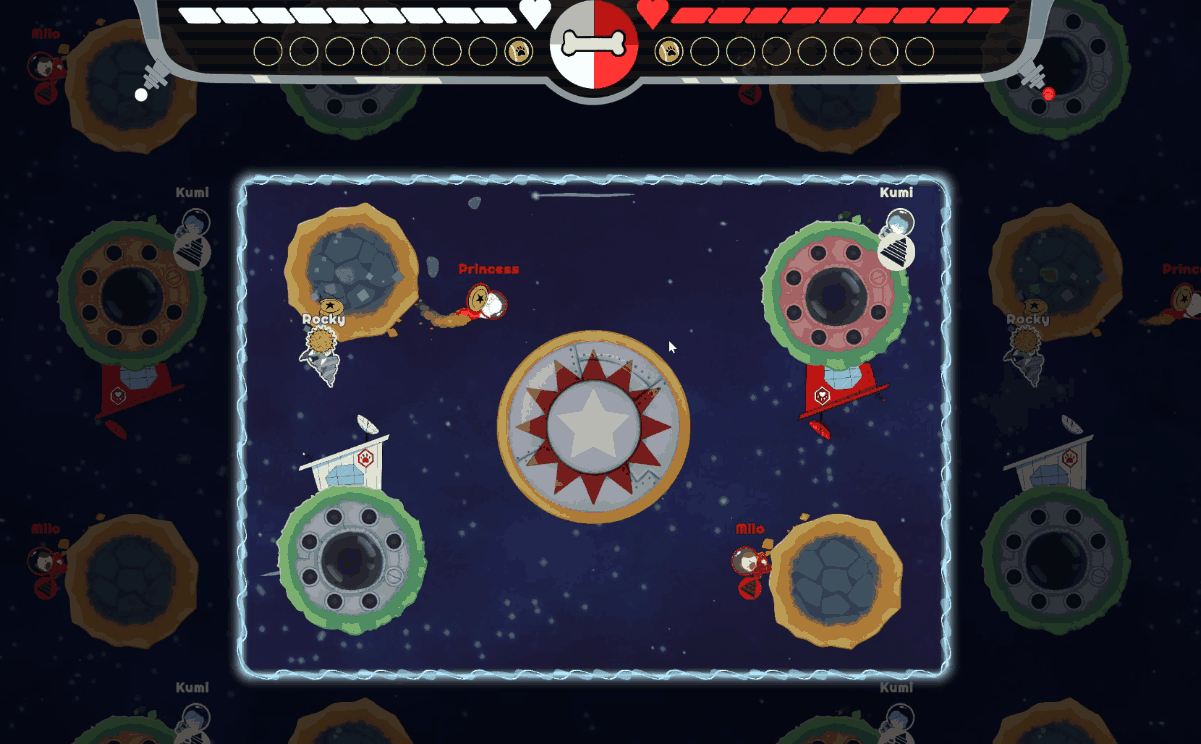 Gravity-based maps with looping borders