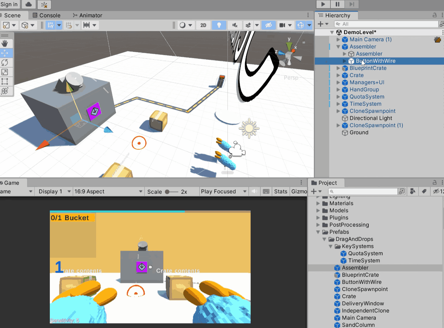 I wrote an electric wire Shader Graph and an editor-time path preview