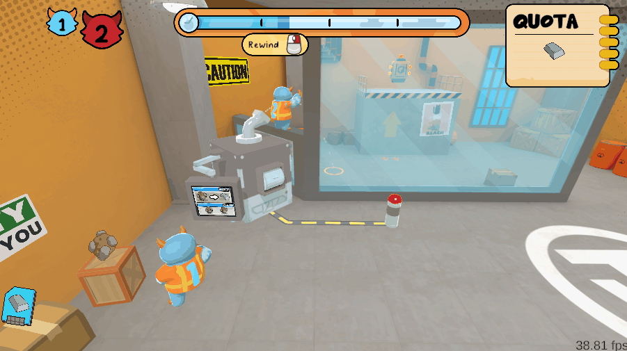 Clone 2 relies on Clone 1 having pushed the button, but the interaction now fails